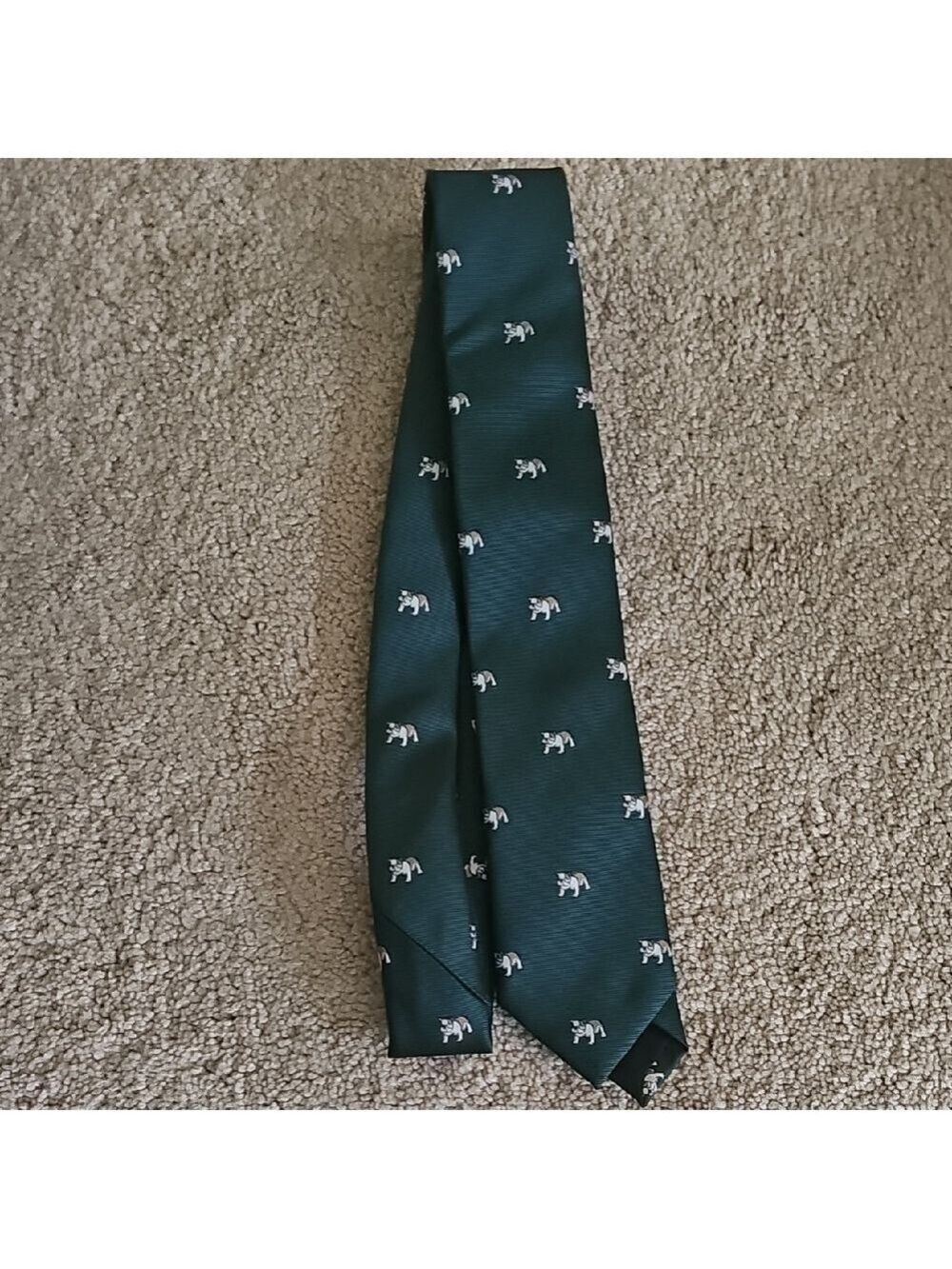Crewcuts Dark Green Tie with Dog Design